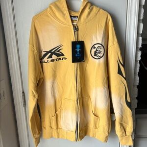 Yellow Hellstar Zip-Up Hoodie